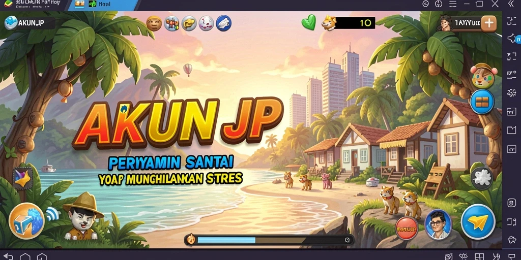 Tampilan gameplay menarik dari AKUNJP yang penuh warna dan seru.