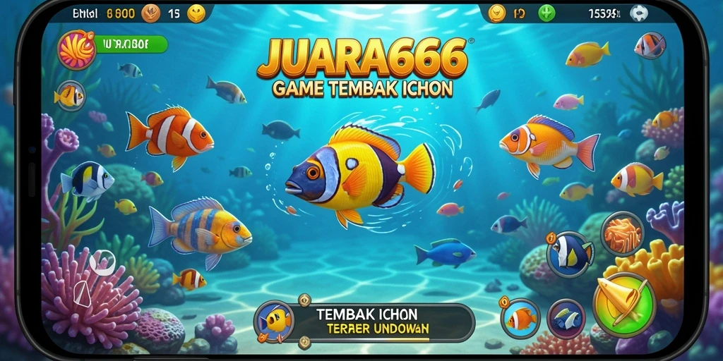 Tampilan gameplay JUARA666 dengan aksi menembak ikan yang seru.