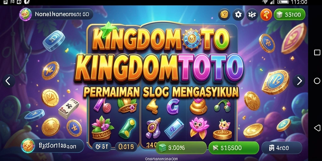 Tampilan gameplay yang menarik di KINGDOMTOTO dengan berbagai simbol slot.