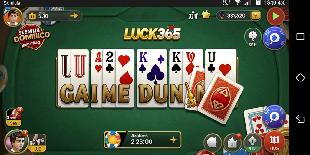 Tampilan utama gameplay Domino LUCK365 yang seru dan interaktif.