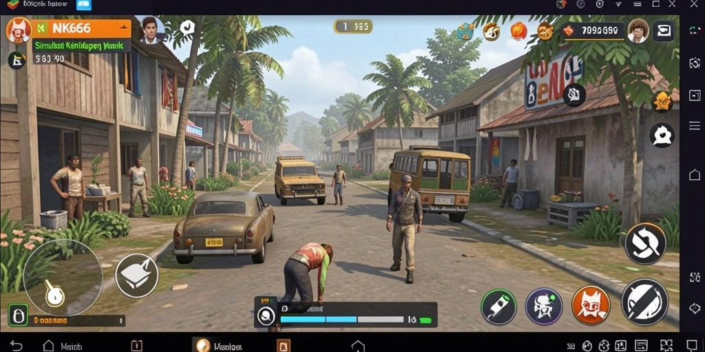 Tangkapan layar gameplay NK666 menampilkan interaksi karakter dan lingkungan yang dinamis.