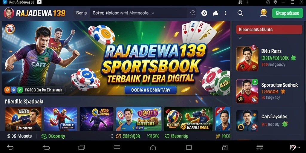 Tampilan gameplay Sportsbook RAJADEWA138 yang menarik dan interaktif.